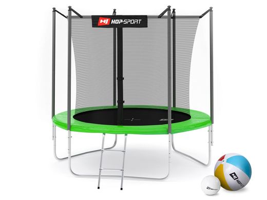 Батуты детские и для взрослых Hop-Sport 244 см. Зеленый с внутренней сеткой - 3 ножки, Германия 8ft фото