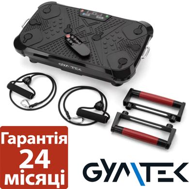 Вібропллатформа Gymtek + пульт + еспандери + упори XP600 / чорно-червона 2087493778 фото