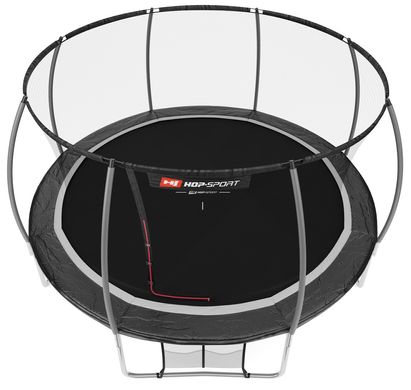 Батуты детские и для взрослых Hop-Sport Premium 427 см. Черно-серый с внутренней сеткой - 4 ножки, Германия. 1437582504 фото