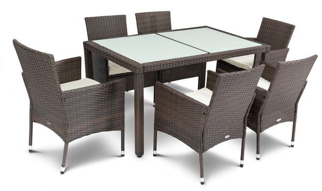 Садовая мебель VERONA 6 + 1 - Коричневый. Плетеные из искусственного ротанга для дома или ресторана 1174560657 фото