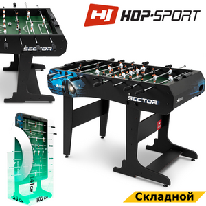 Картинка - Настольный футбол Hop-Sport Sector Черный Складной для офиса и дома