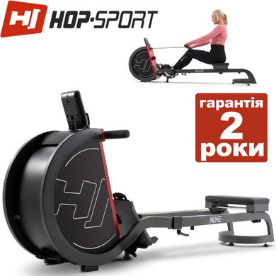 Гребной тренажер Hop-Sport HS-075R Nuke grey/red Маховик 9 кг 1697993263 фото