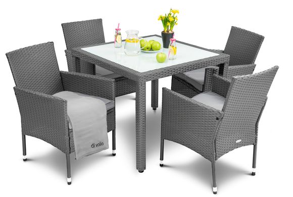 Садовая мебель VERONA 4 + 1 - Серый. Плетеные из искусственного ротанга для дома или ресторана 1174446922 фото