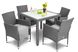 Садовая мебель VERONA 4 + 1 - Серый. Плетеные из искусственного ротанга для дома или ресторана