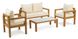 Комплект садовой мебели Brescia 2 - Дерево / Крем. Плетеные из искусственного ротанга для дома или ресторана