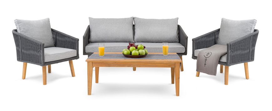 Комплект садовой мебели Matera - Серый / Светло-серый. Плетеные из искусственного ротанга для дома или 1174960917 фото