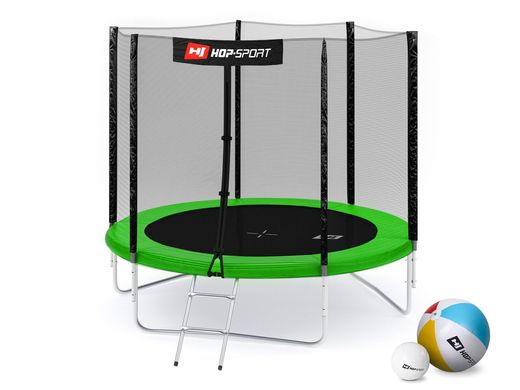Батуты детские и для взрослых Hop-Sport 244 см. Зеленый с внешней сеткой - 3 ножки, Германия. Гарантия 24 мес. 8ft фото