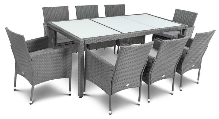 Садовая мебель VERONA 8 + 1 - Серый. Плетеные из искусственного ротанга для дома или ресторана 1175015068 фото