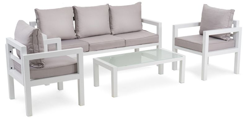Комплект садовой мебели Brescia 3 - Белый / Серый. Плетеные из искусственного ротанга для дома или ресторана 1175033251 фото