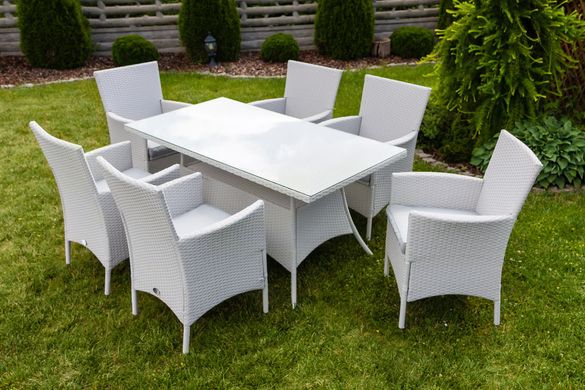 Садовая мебель Ротанг TRAPANI 7 белая. Плетеные из искусственного ротанга для дома или ресторана 443546 фото