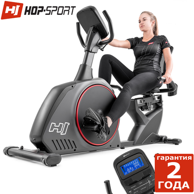 Электромагнитный горизонтальный велотренажер Hop-Sport HS-095L Scale Grey До 135 кг. 1105422389 фото