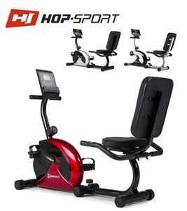 Магнитный, горизонтальный велотренажер HS-65R VEIRON red/black до 120 кг. Гарантия 24 мес. 1265 фото