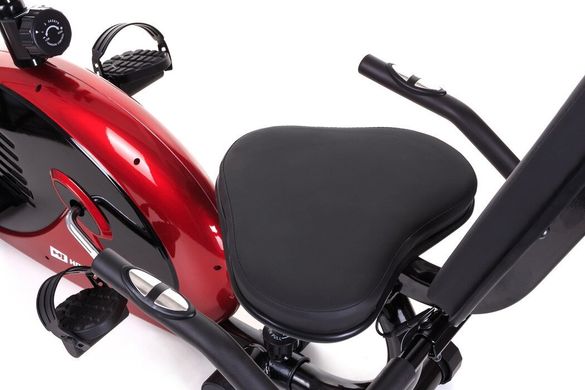 Магнитный, горизонтальный велотренажер HS-65R VEIRON red/black до 120 кг. Гарантия 24 мес. 1265 фото