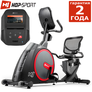 Горизонтальний велотренажер Hop-Sport HS-300L Canion Електромагнітний До 160 кг. Маховик 24 кг. 1105429170 фото