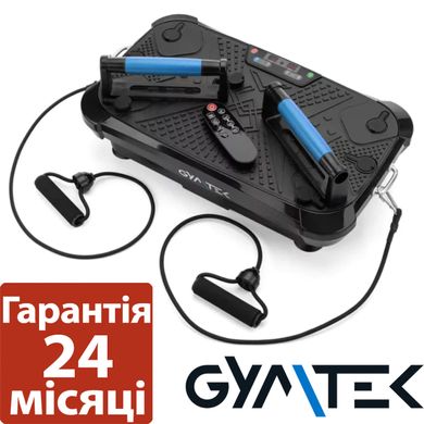 Вібропллатформа Gymtek + пульт + еспандери + упори XP600 / чорно-синій 2087493706 фото